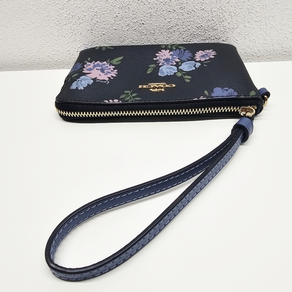 Coach Floral Corner Zip Wristlet - Picture 7 of 12
